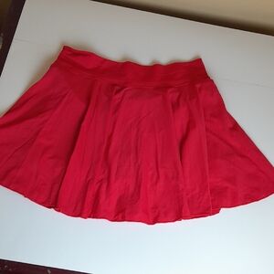 OQQ Red Women's Skirt With Shorts